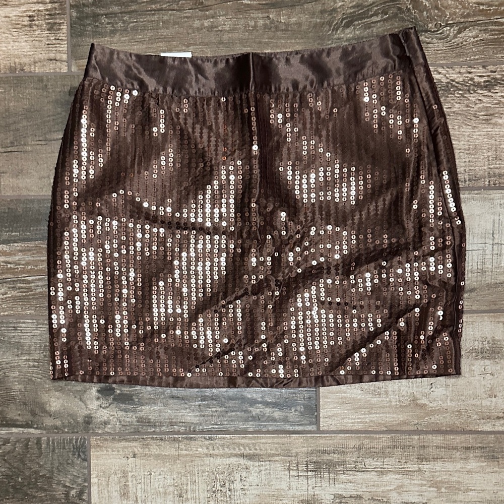 GAP Brown Sequin Mini Skirt